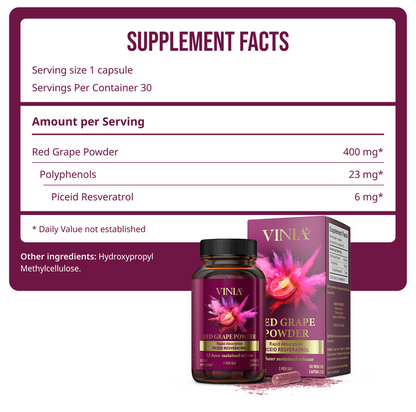 VINIA Red Grape Powder Blood Flow Capsules